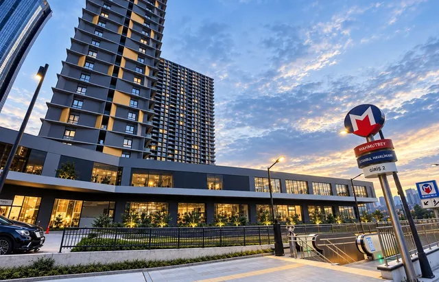 Residence tower near Mahmutbey metro in Güneşli, Istanbul
