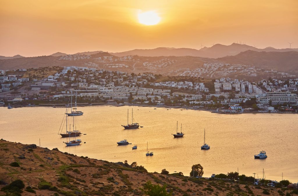 panoramic sunset view gumbet bay bodrum turkish riviera bodrum is district port city mugla province 1 scaled 1