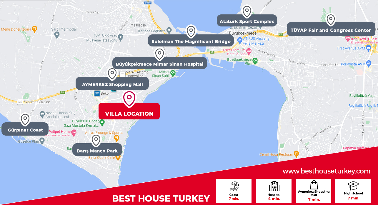 besthouse projeleri İstanbul Deniz Manzaralı Satılık Villa 1