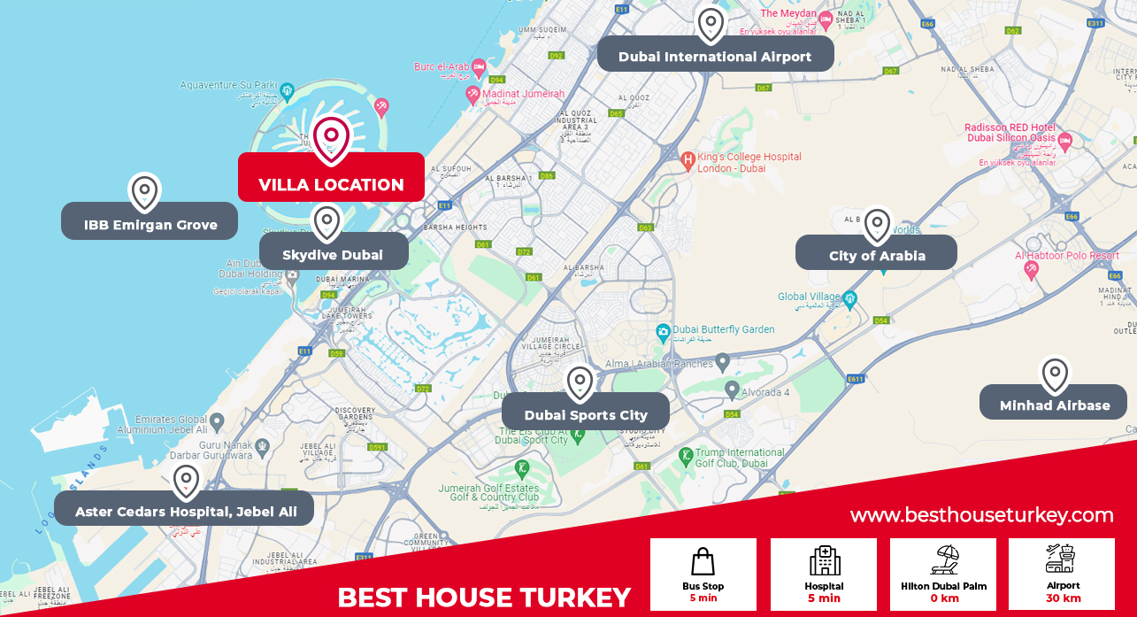besthouse projeler Luxury Villa for Sale in Dubai