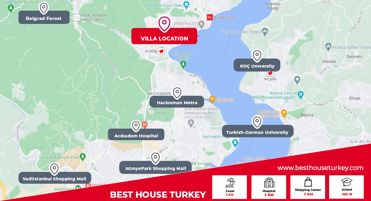besthouse projeleri İstanbul Boğaz'da Satılık Deniz Manzaralı Villa