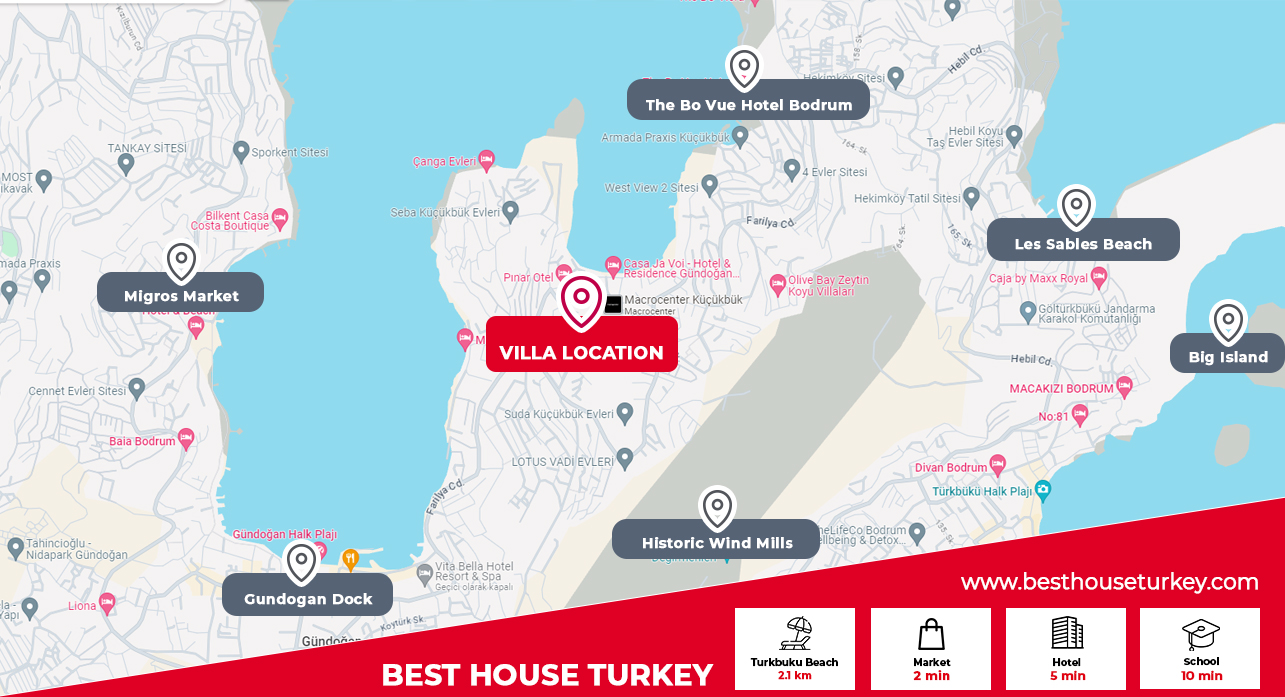 besthouse projeler Villa For Sale in Bodrum Turkey – 5 Bedroom