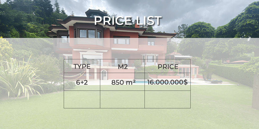 villa price listt