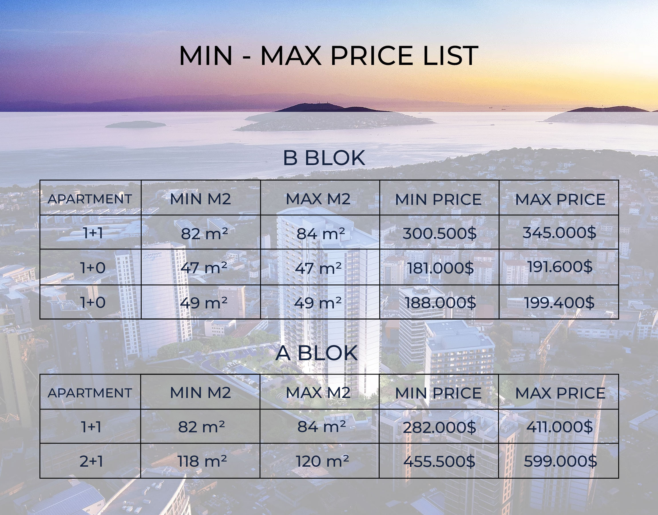 PRICE LIST