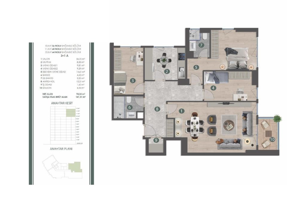 Apartment for sale with seaview in istanbul 3 Bedroom 11 e1758098237418