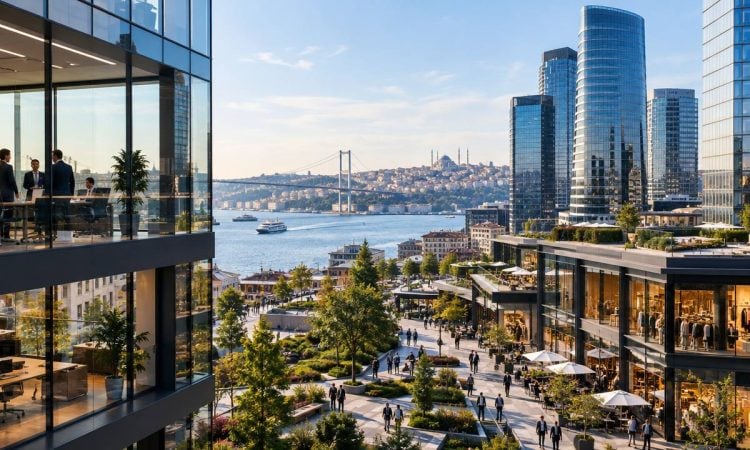 Modern commercial buildings in Istanbul representing commercial property investment