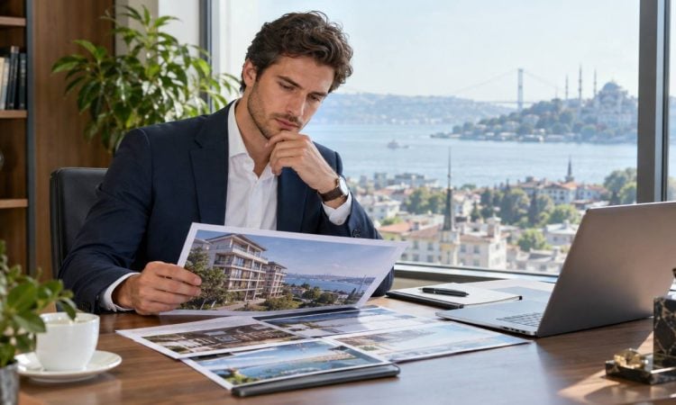 An overseas heir reviewing documents while considering a Turkish home sale
